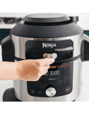 Ninja Foodi MAX Olla eléctrica multifunción, 7,5 l, 9 funciones de cocción,  Olla a presión, Freír con aire, Cocción lenta, Parrilla y más, en acero  galvanizado y negro, OP500EU : : Hogar