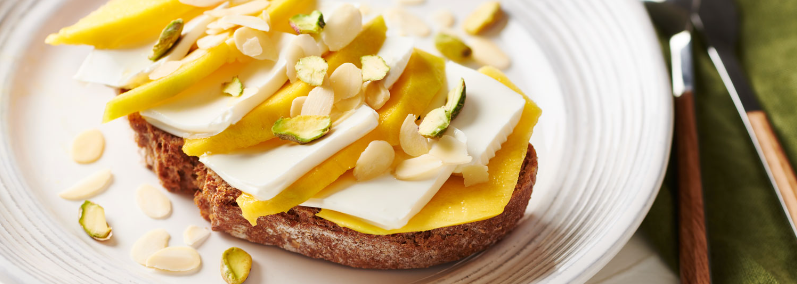 snacks saludable tosta mango