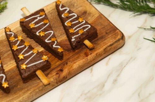 receta árboles bizcocho de chocolate